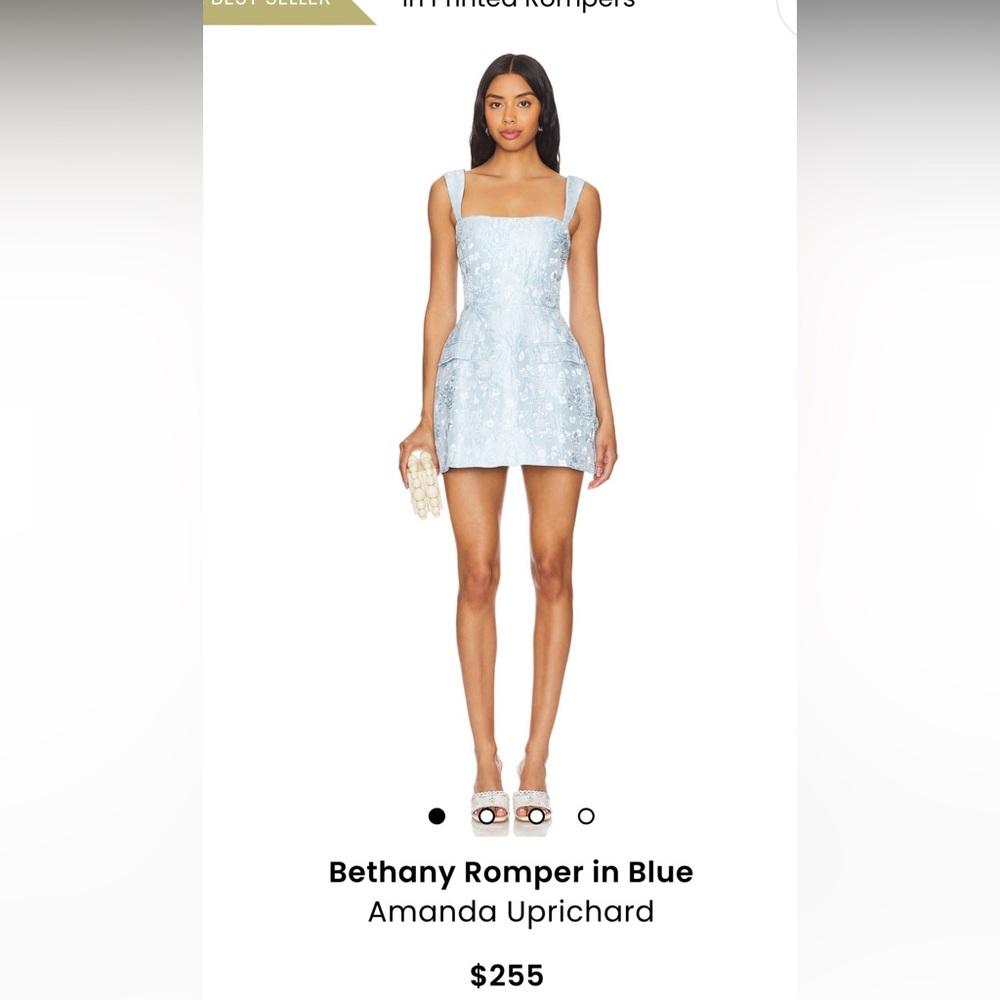 Amanda Uprichard Bethany Romper in Light Blue